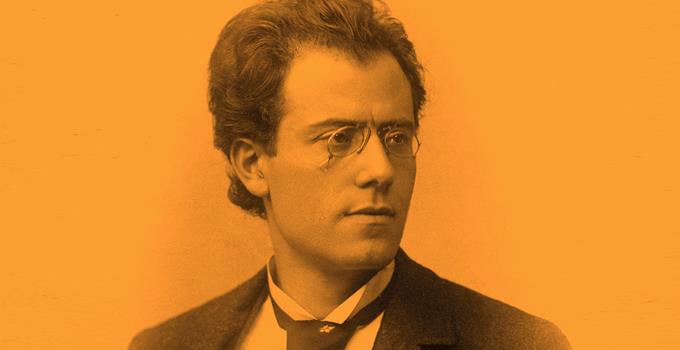 Affischbild på Mahlerkonsert. Bild på Gustav Mahler