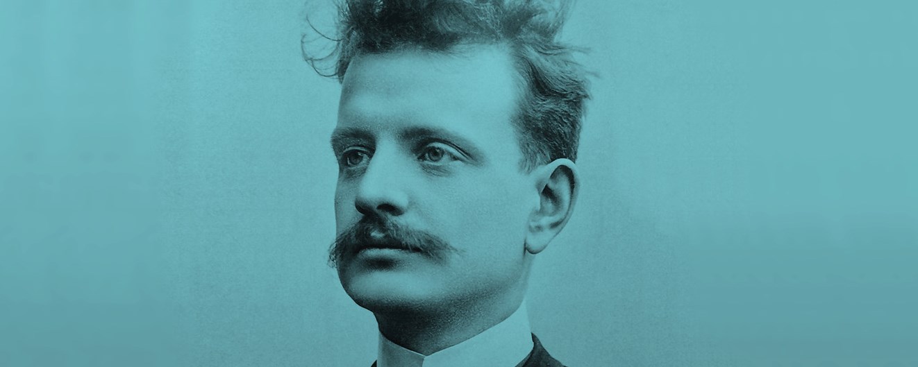 Affischbild för Sibelius konsert. Bild på Jean Sibelius